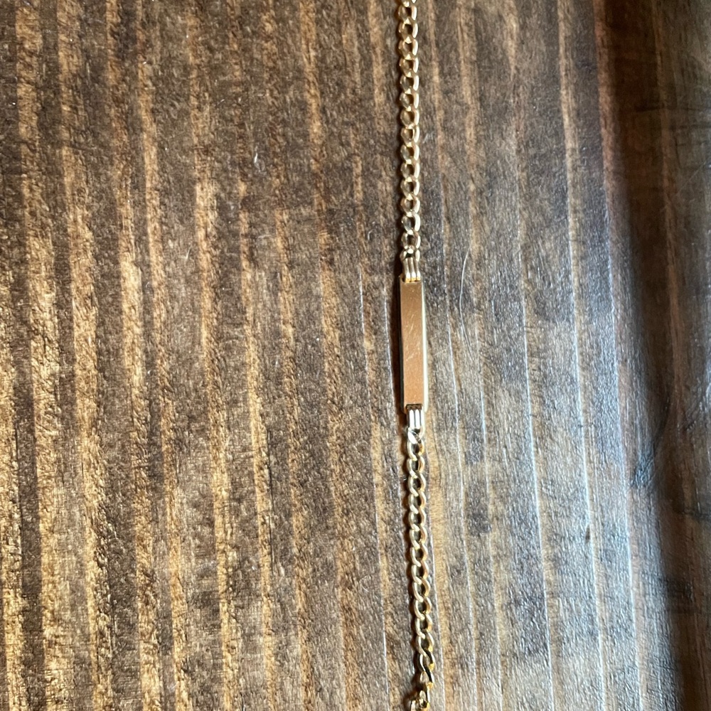 10k solid gold ID curb link bracelet